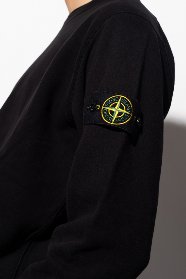 Black Logo patched sweatshirt Stone Island IetpShops LC